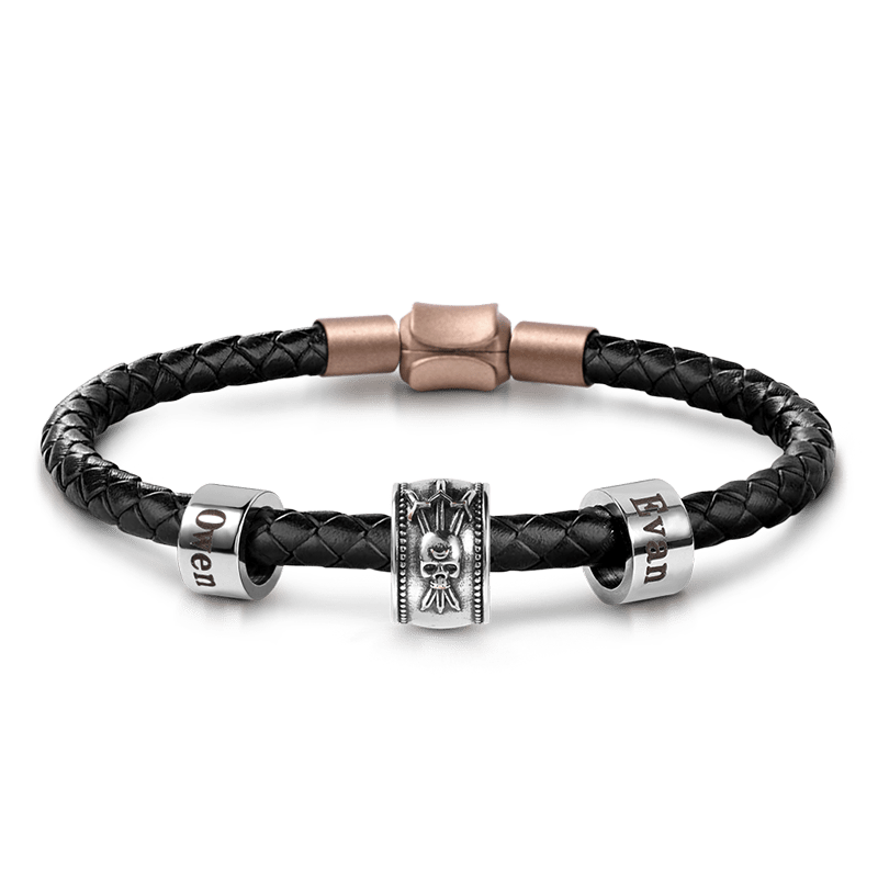 Swords Skull & Customized Charms Bracelet image number 0
