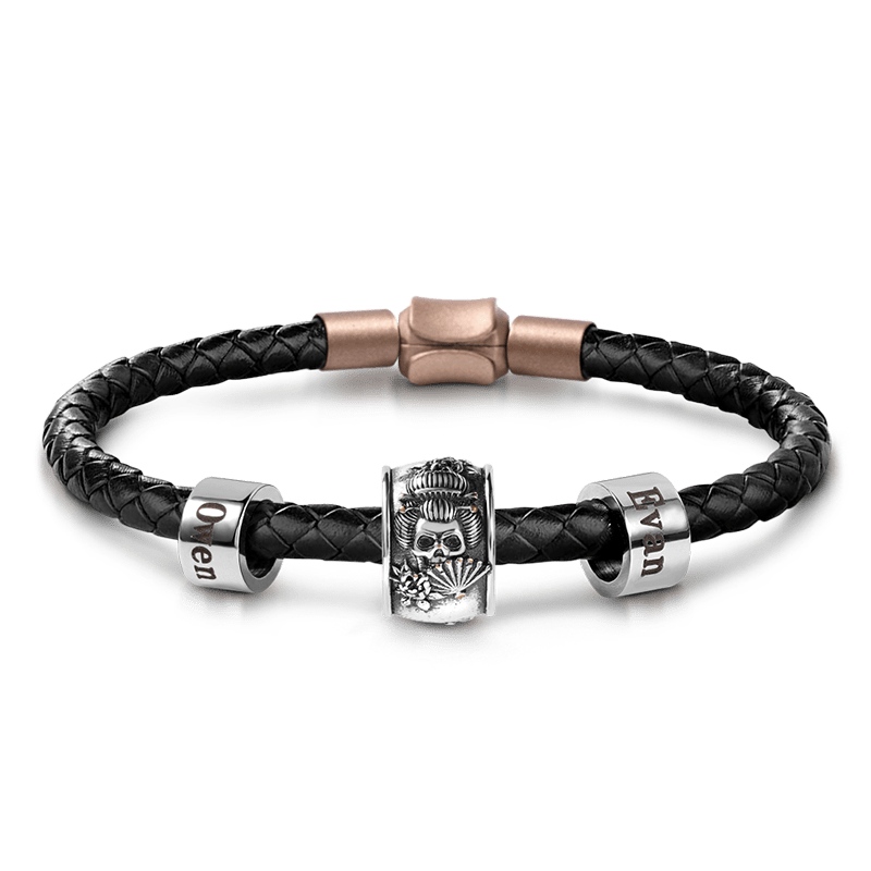 Geisha Skull & Customized Charms Bracelet image number 0