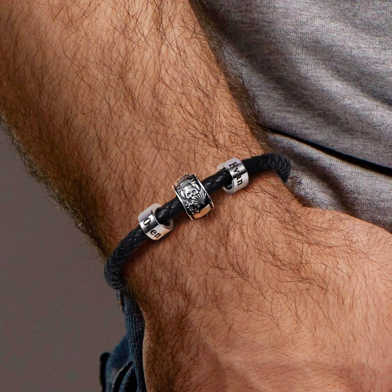 Geisha Skull & Customized Charms Bracelet image number 2