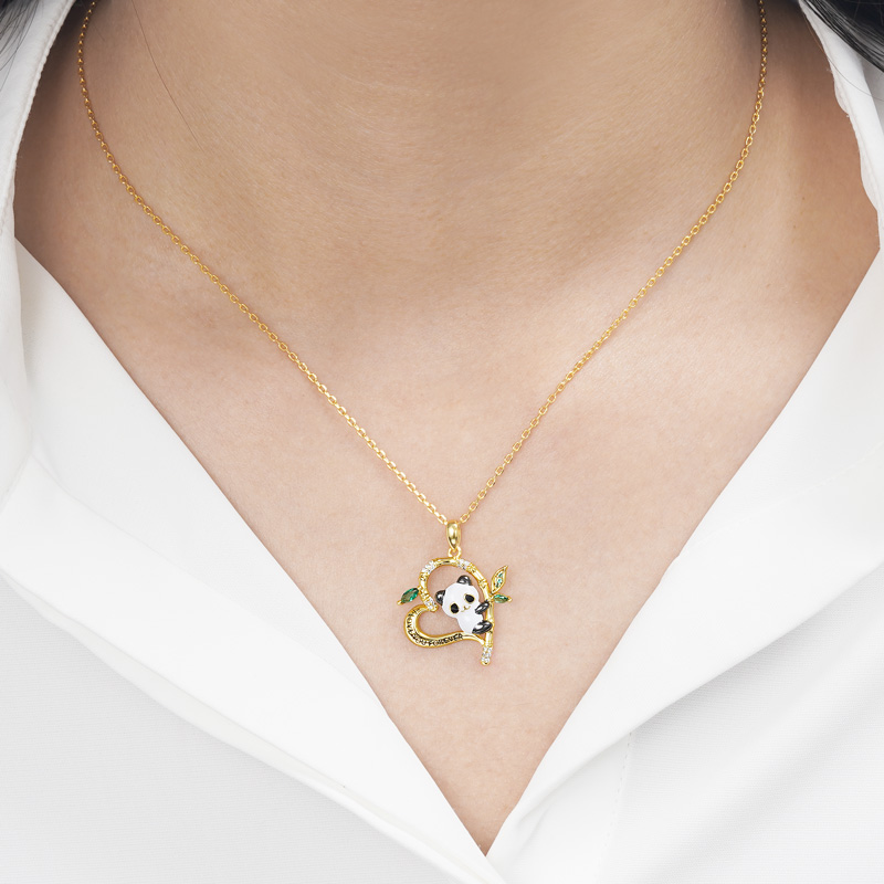 Panda Heart Necklace image number 3