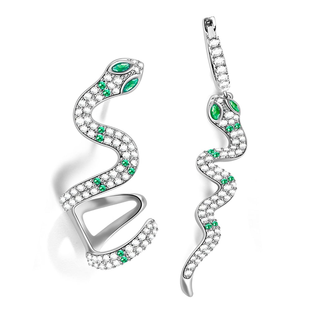 Green Eye Snake Earrings image number 0