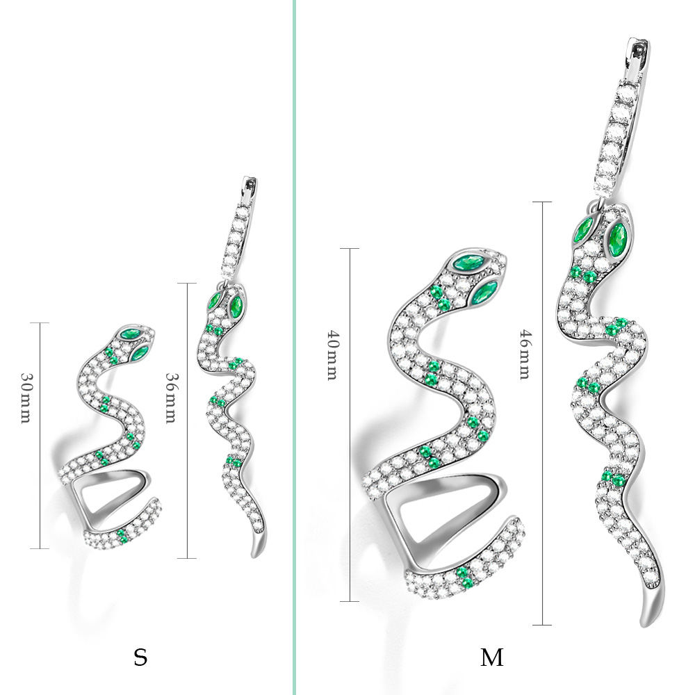 Green Eye Snake Earrings image number 1