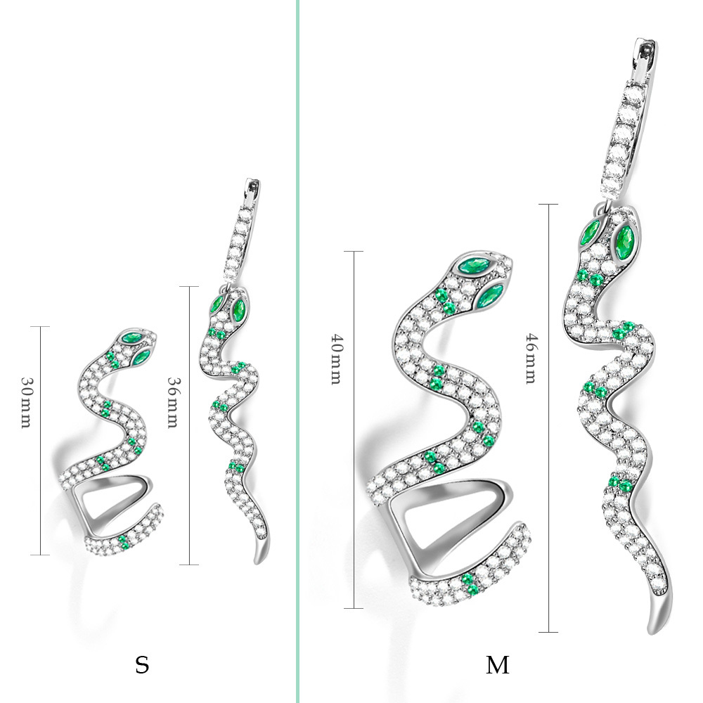 Green Eye Snake Earrings image number 1