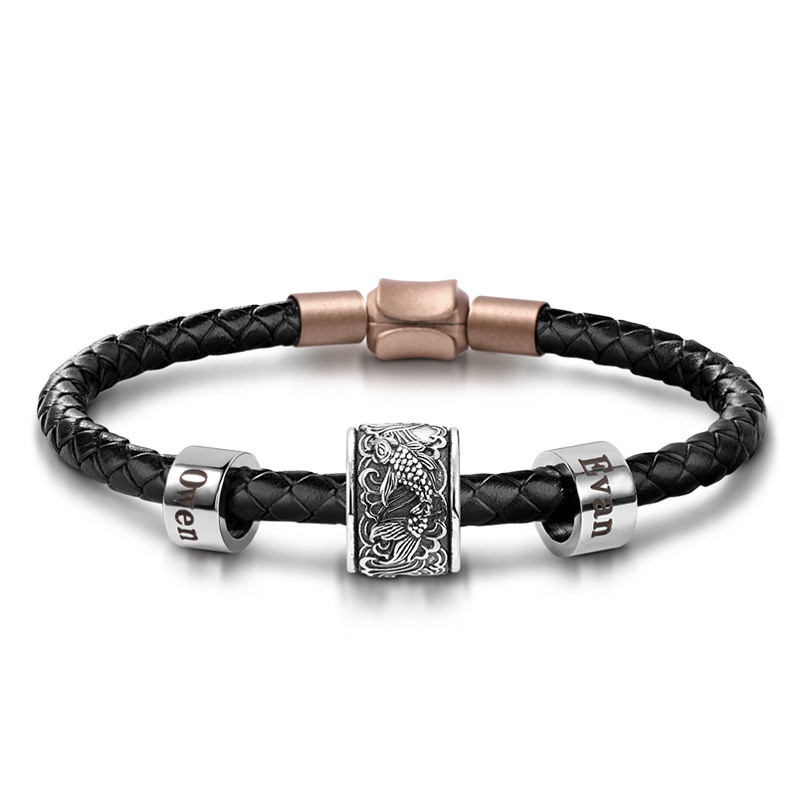 Koi Fish & Customized Charms Bracelet image number 0