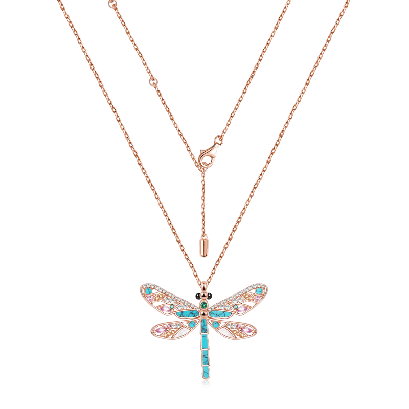 Turquoise Dragonfly Necklace image number 1