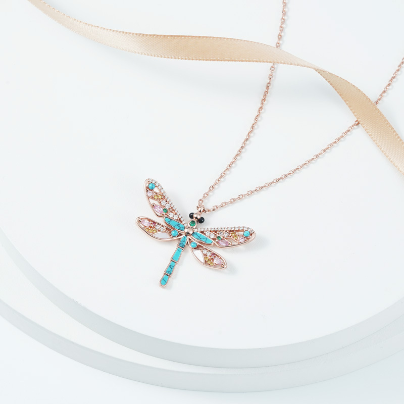 Turquoise Dragonfly Necklace image number 2