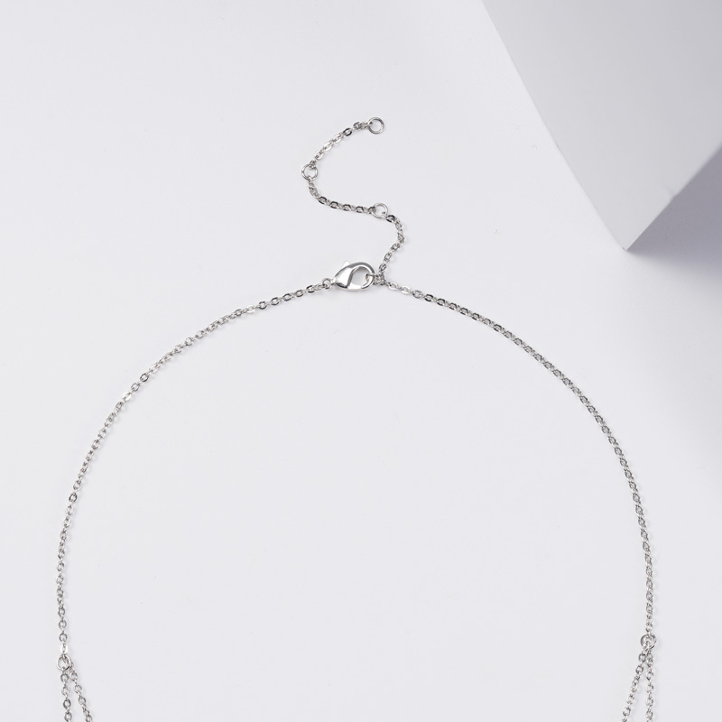 Pear-cut & Tulip Flower Necklace image number 2