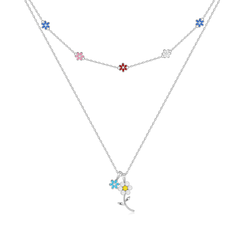 Daisy Beaded Stacking Necklace image number 0