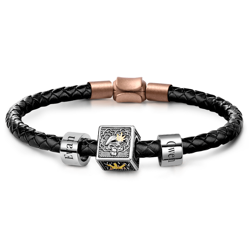 Smoking Skull & Customized Charms Bracelet image number 0