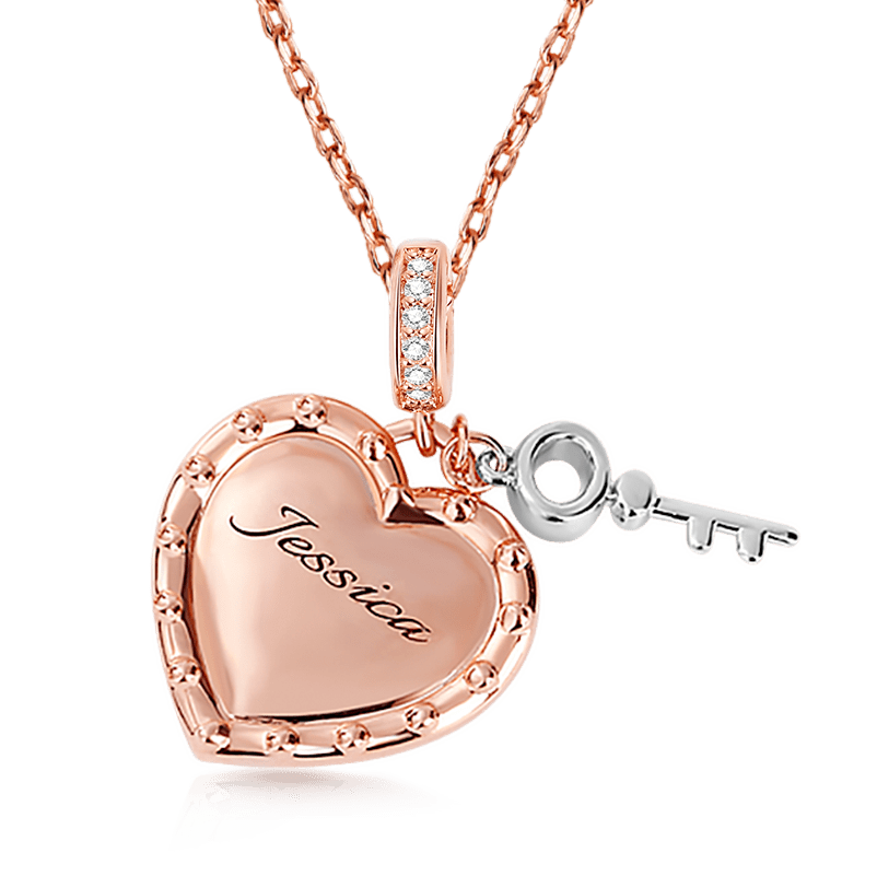 Heart & Key Necklace image number 0