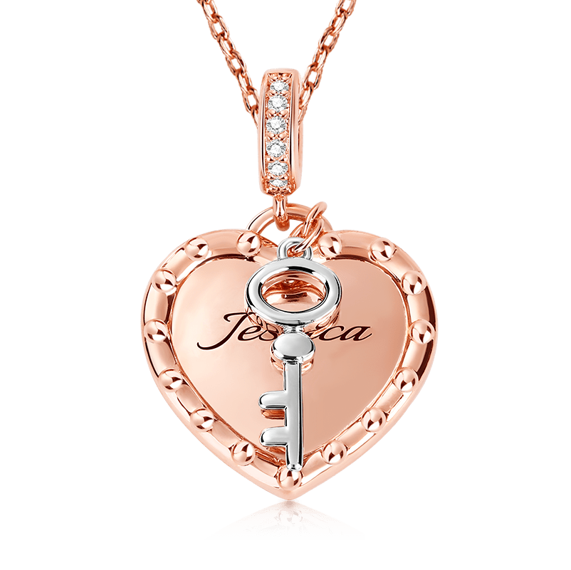 Heart & Key Necklace image number 1