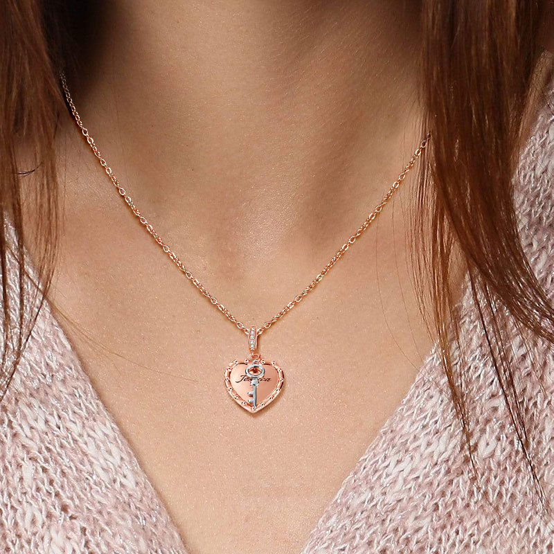 Heart & Key Necklace image number 2