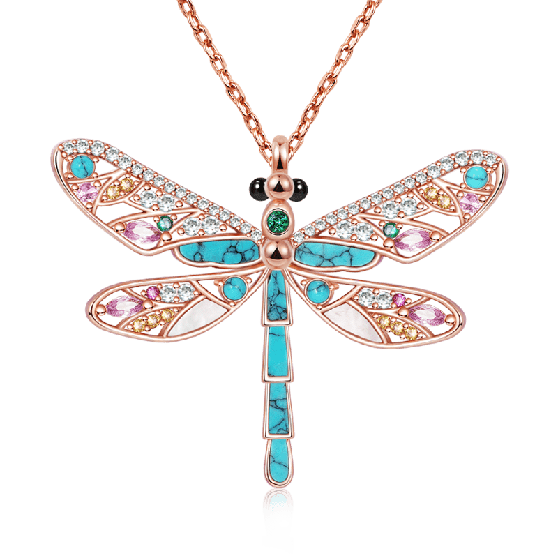 Turquoise Dragonfly Necklace image number 0
