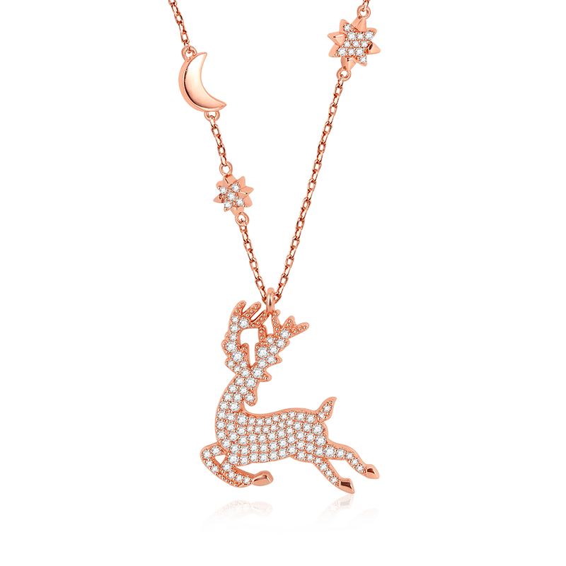 Elk Necklace Sterling Silver image number 0