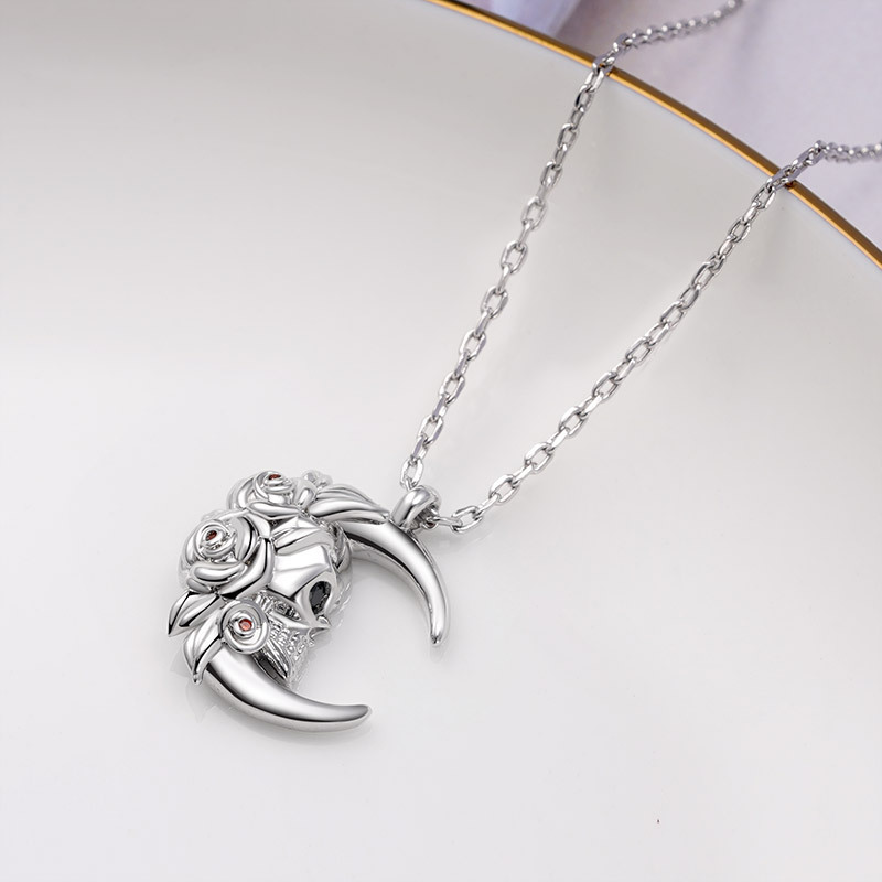 Moon Skull Necklace image number 1