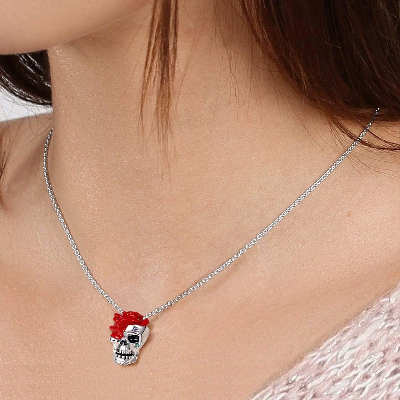 Skull with Rose Necklace image number 3
