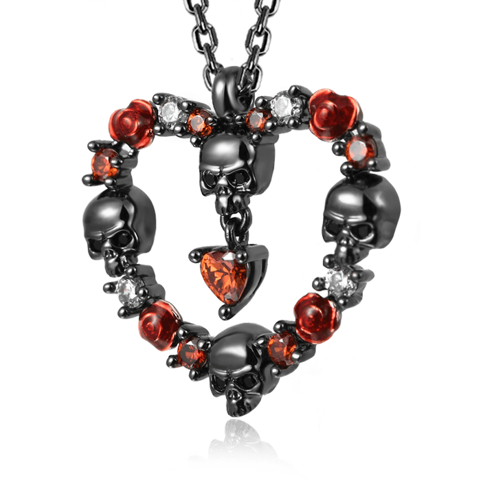 Rose & Skull Necklace image number 1