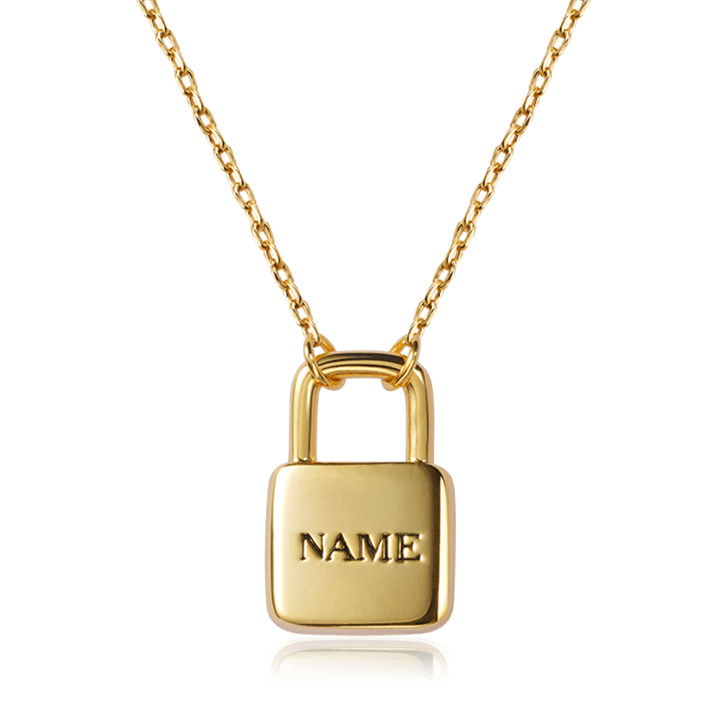 Engravable Lock Necklace image number 0