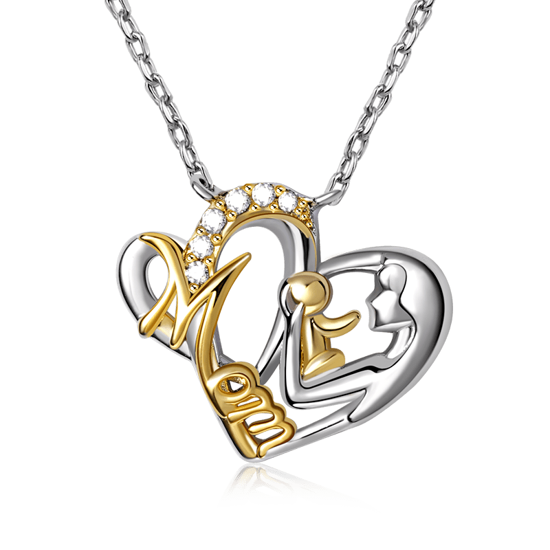 Mom Hugs Baby Necklace image number 0