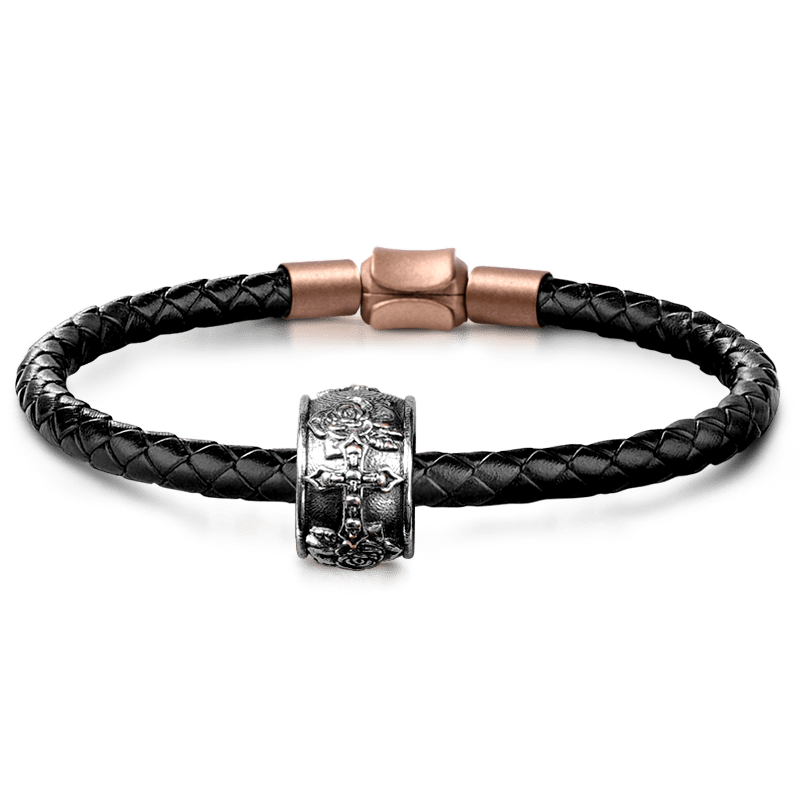 Skull Cross & Rose Charm Bracelet image number 0