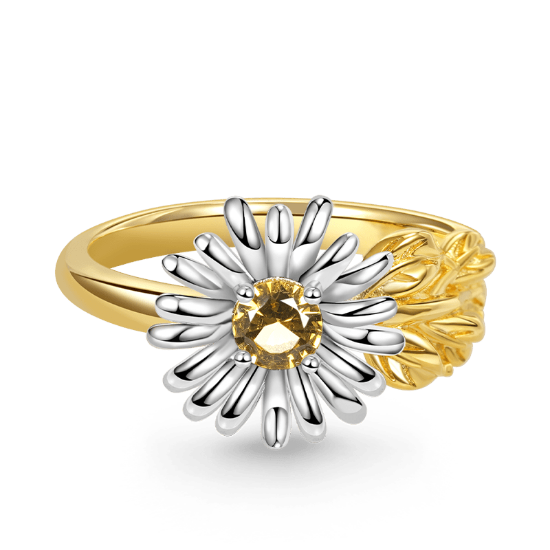Adjustable Daisy Flower Ring image number 0