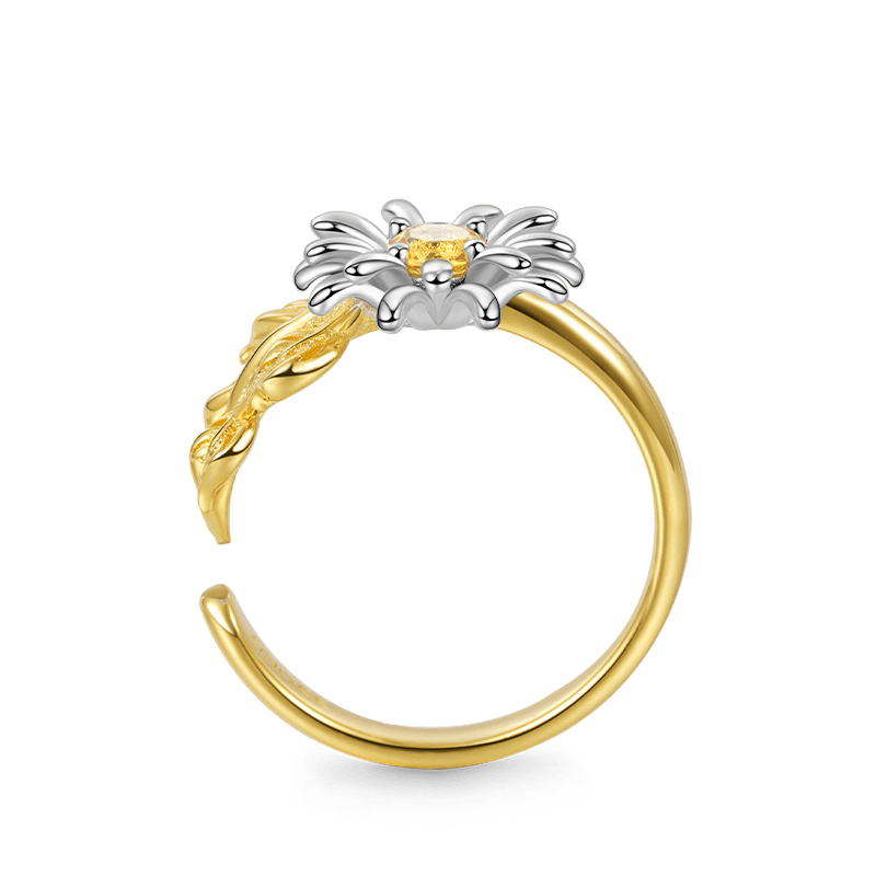 Adjustable Daisy Flower Ring image number 2