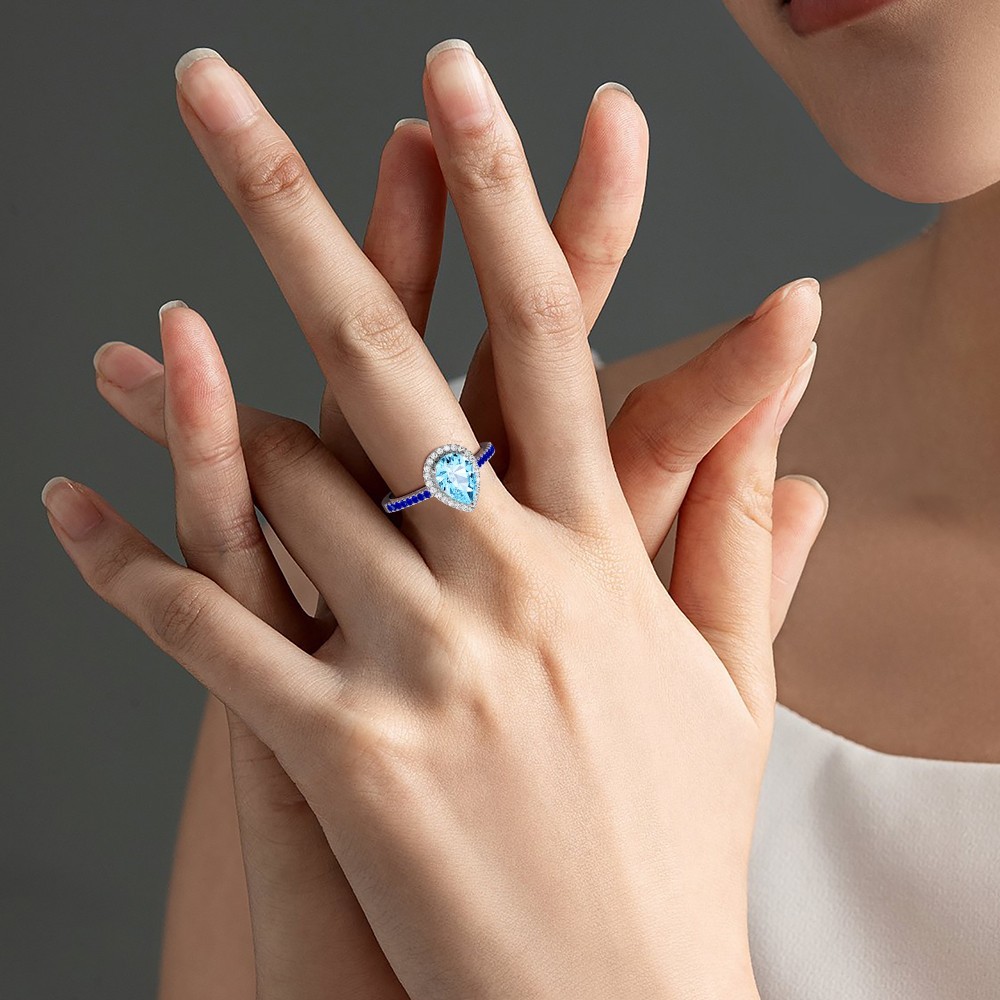 Blue Teardrop Ring image number 4
