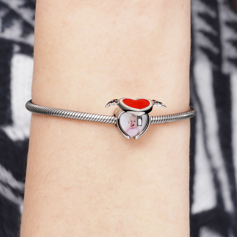 Heart with Wings Photo Charm image number 2