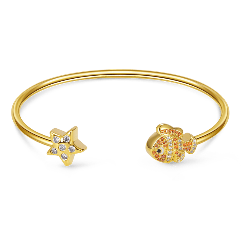 Fish & Starfish Open Bangle image number 0