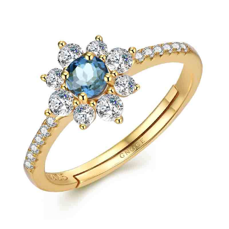 Nature Topaz Flower Ring image number 1