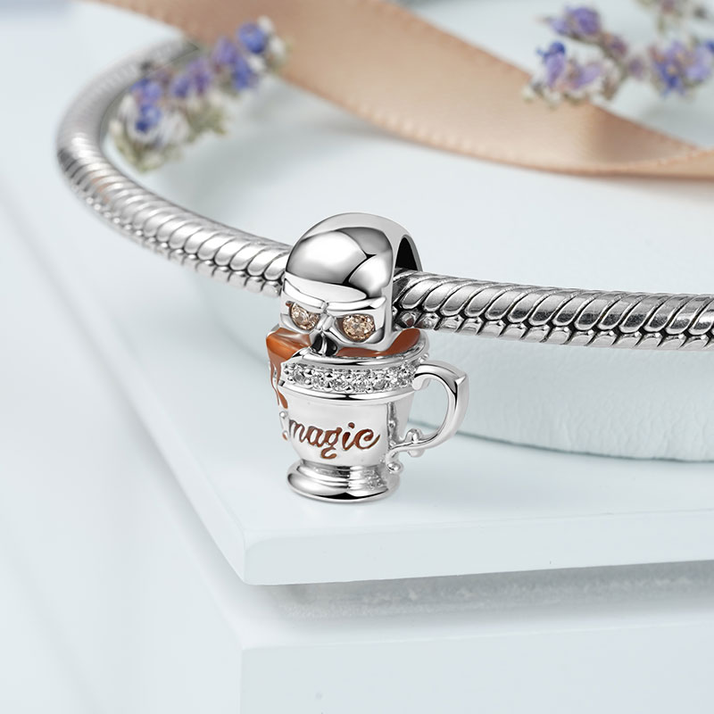 Skull In Coffee Cup Charm image number 1