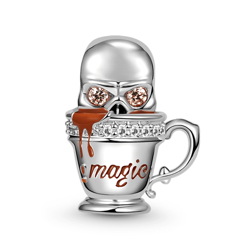 Skull In Coffee Cup Charm image number 0