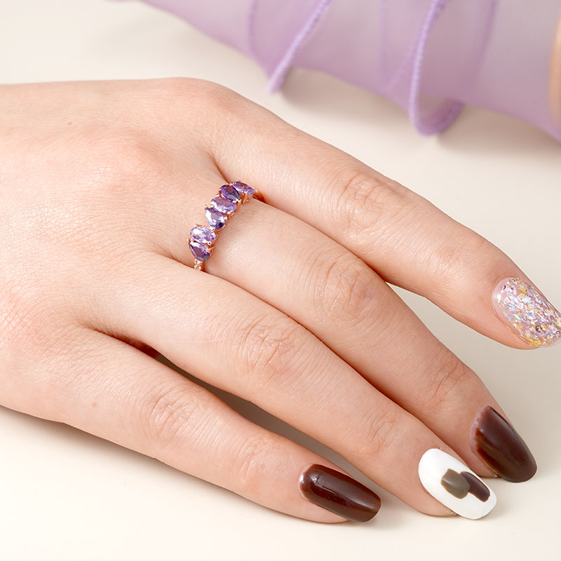 Purple Peal&Oval Ring image number 3