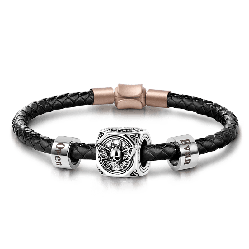 Skull Butterfly & Customized Charm Bracelet image number 0