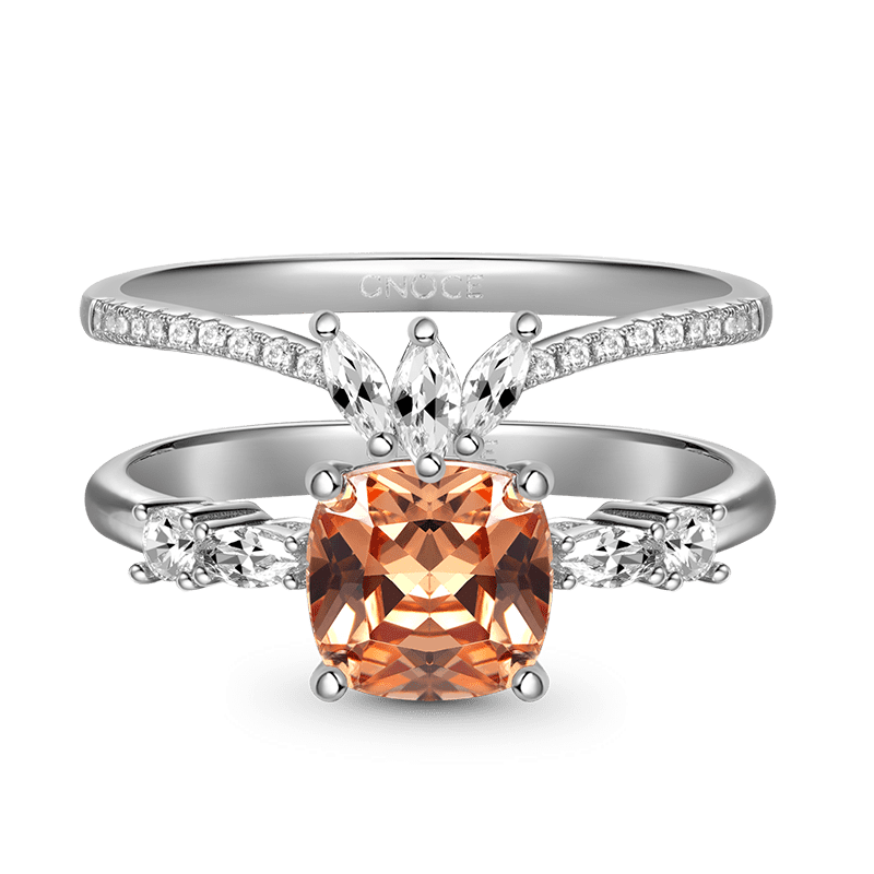 Square Wishbone Ring Set image number 1