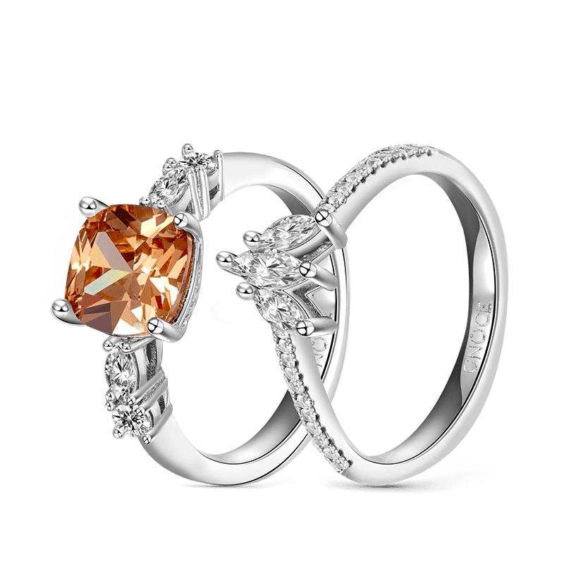 Square Wishbone Ring Set image number 2