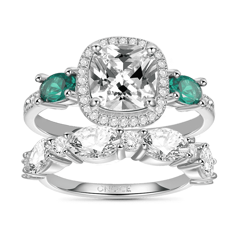 Square-cut Ring Set image number 0