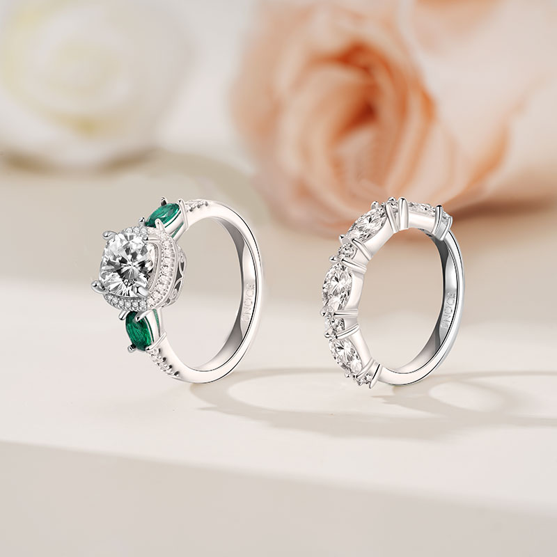 Square-cut Ring Set image number 4