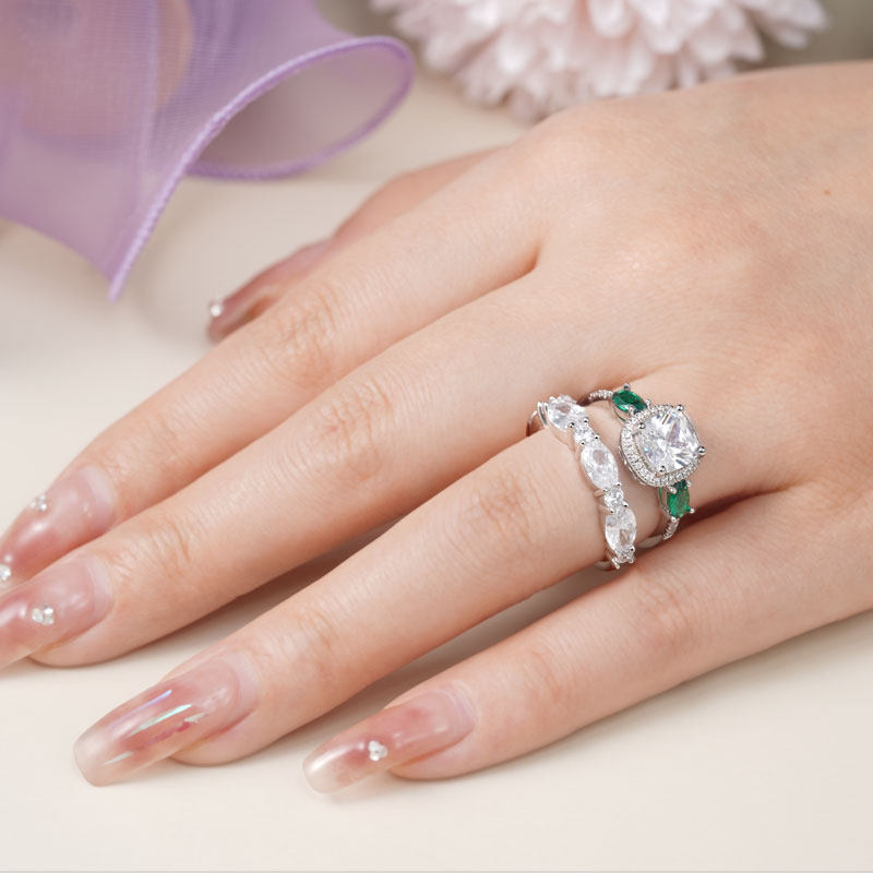 Square-cut Ring Set image number 5