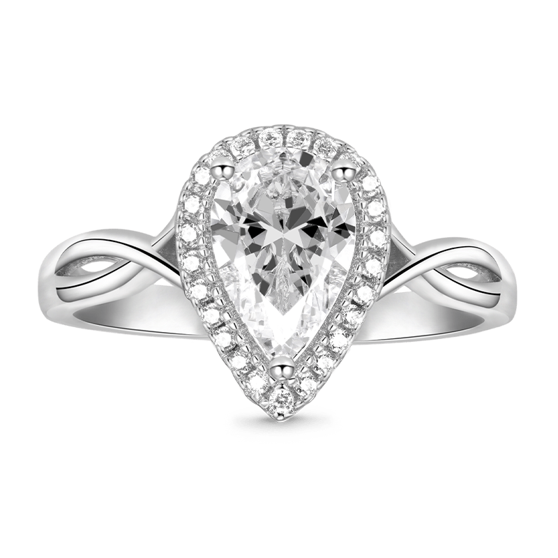 Pear Halo Engagement Ring image number 0