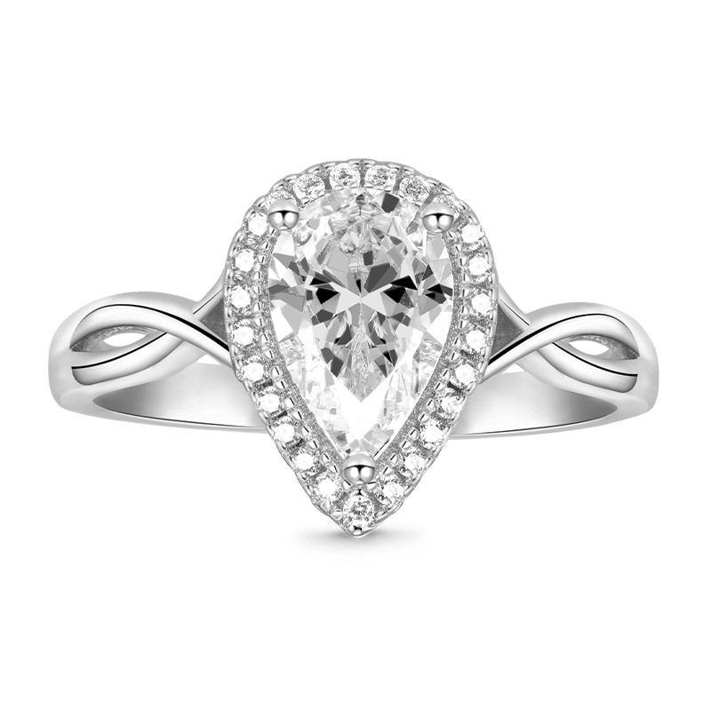 Pear Halo Engagement Ring image number 0