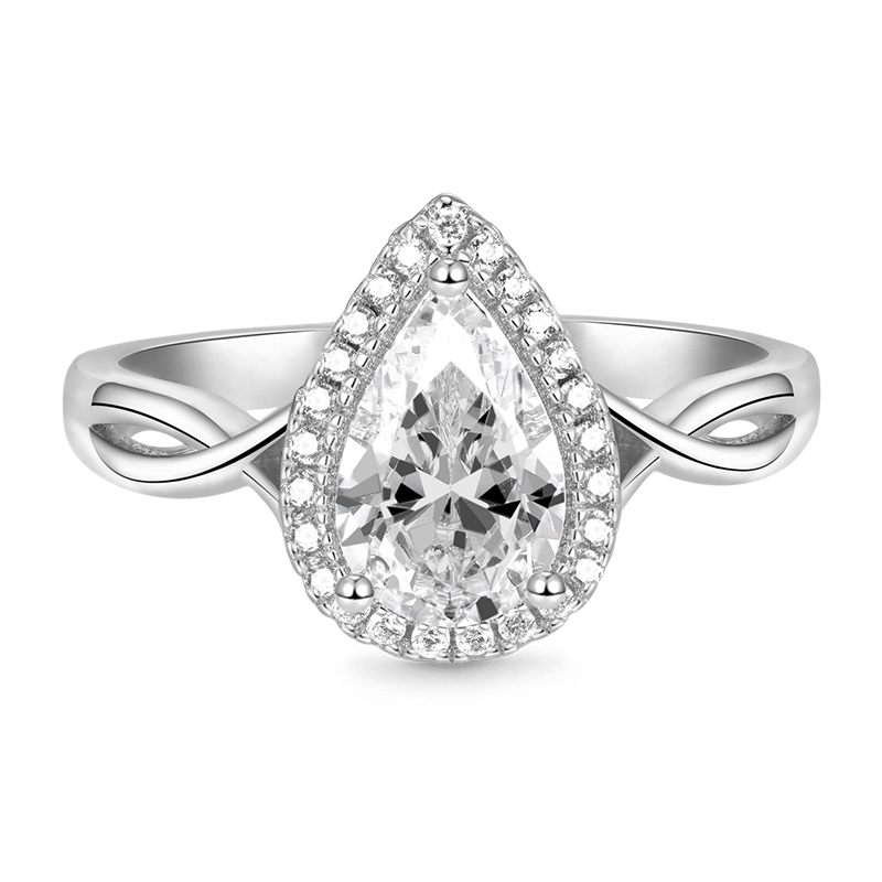 Pear Halo Engagement Ring image number 1