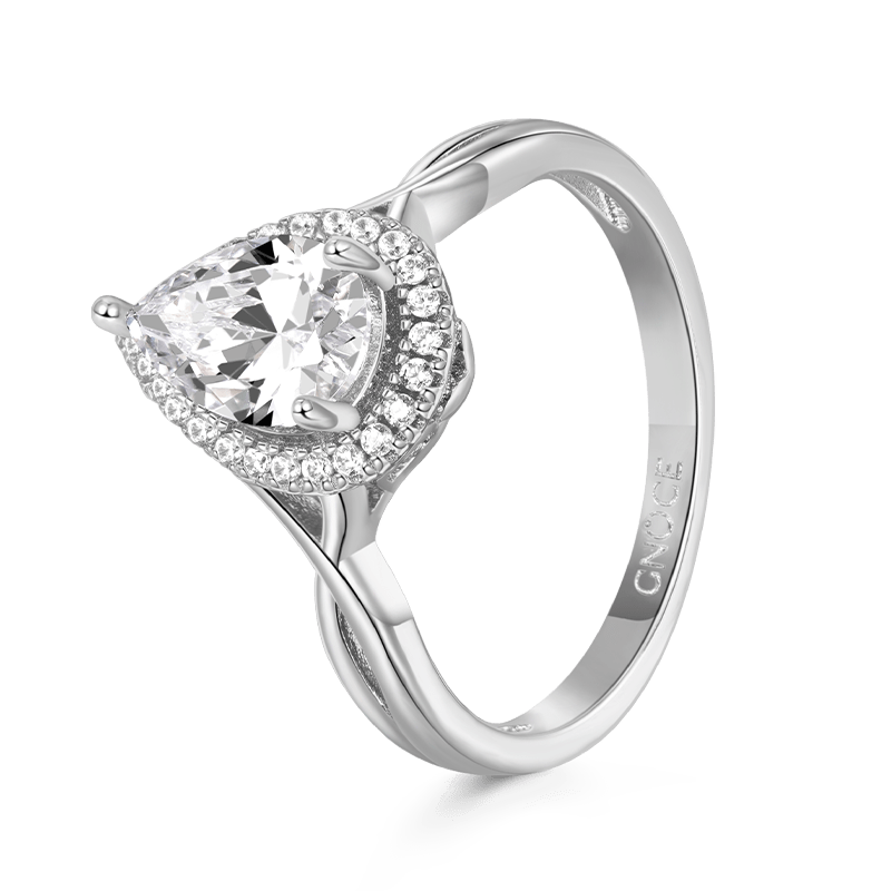 Pear Halo Engagement Ring image number 2