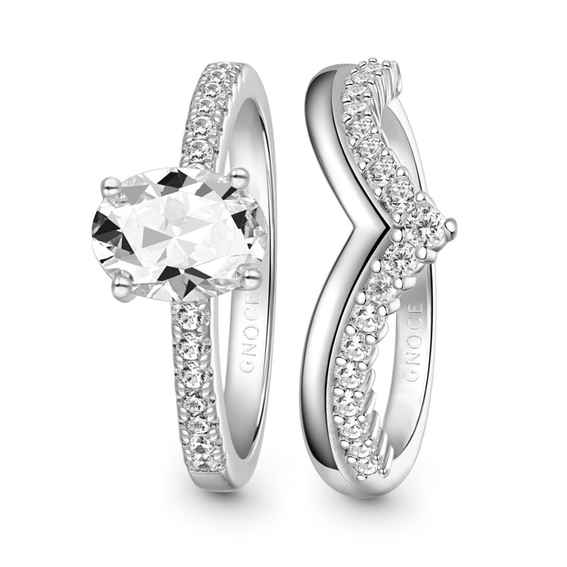 Oval Wishbone Ring Set image number 2