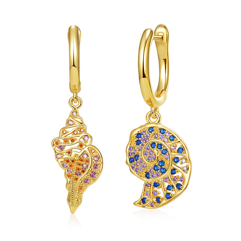 Sea Snail Dangle Earrings image number 0