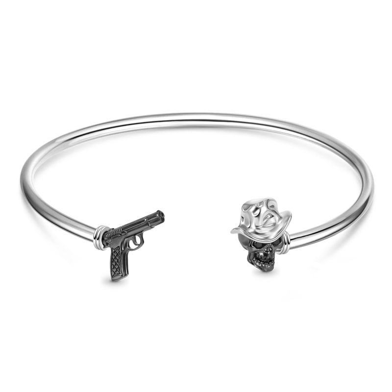 Skull & Gun Open Bangle image number 0