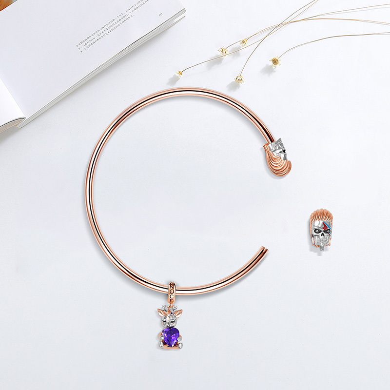 Rock Skull Open Bangle image number 1