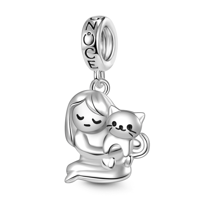 Girl & Cat Pendant image number 0