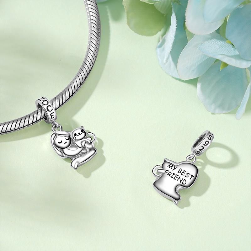 Girl & Cat Pendant image number 2