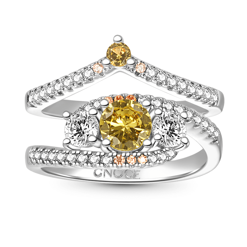 Round-cut Wishbone Stackable Ring image number 0